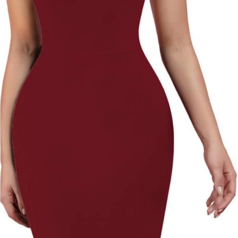 Amazon Burgundy Asymmetrical Dress